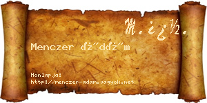 Menczer Ádám névjegykártya